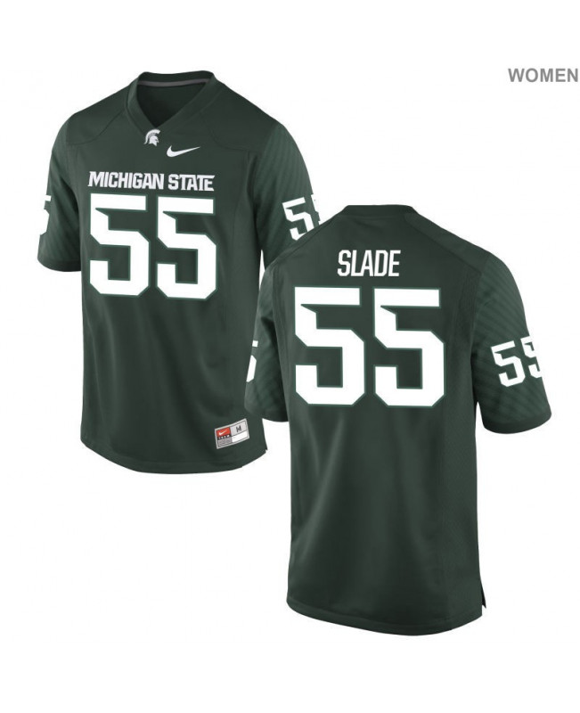 Women's Michigan State Spartans #55 Zach Slade NCAA Nike Authentic Green College Stitched Football Jersey XZ41J80DL